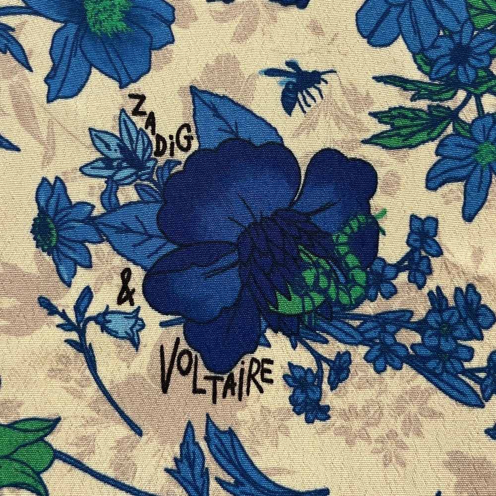 Zadig & Voltaire Tiffiny floral-print crepe blouse - Lace trim - Size XS - EUC - Picture 13 of 15